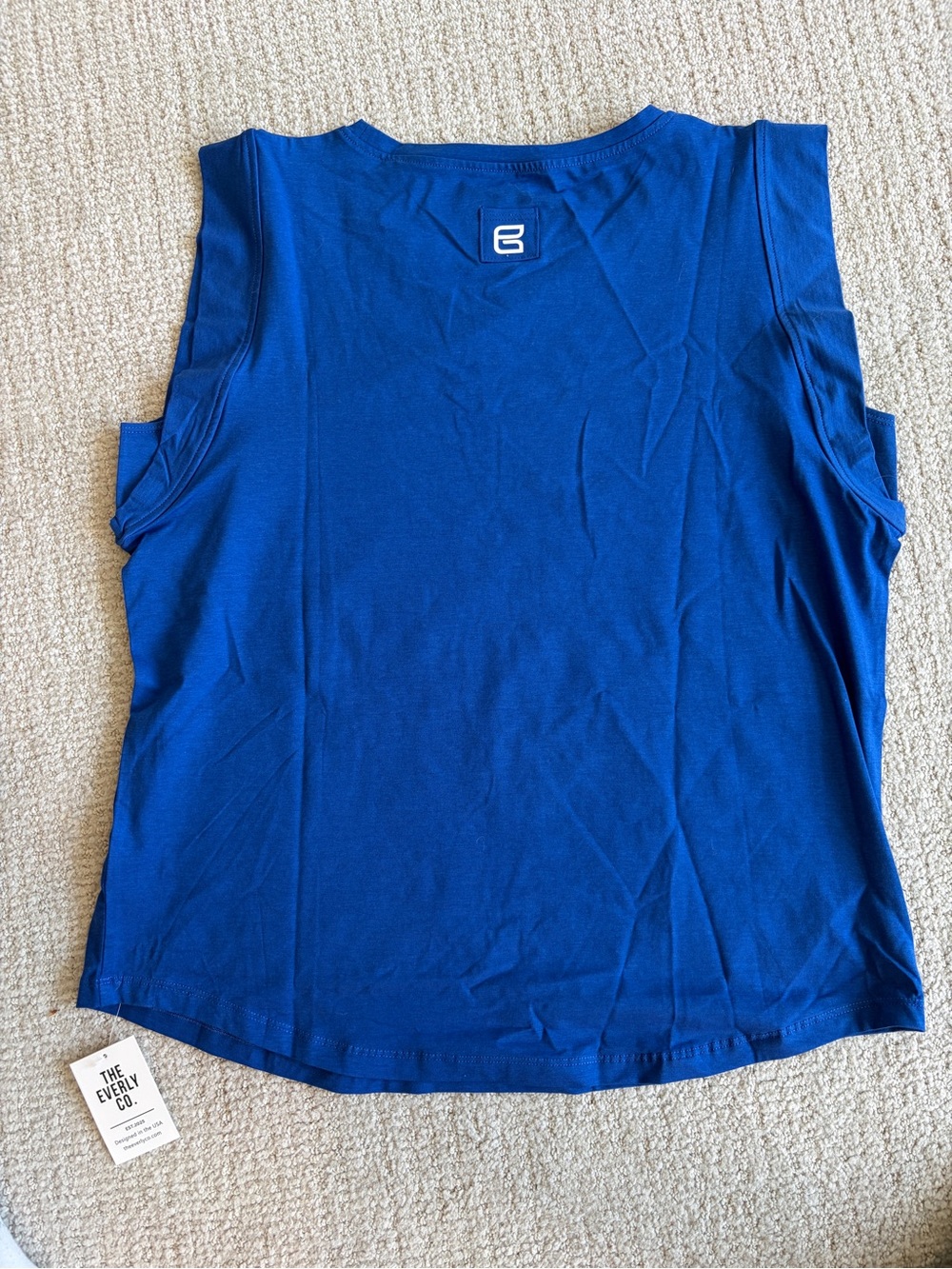 NWT The Everly Co. Essential Tank Blue XL Soft Stretch Sleeveless Top - Picture 3 of 7